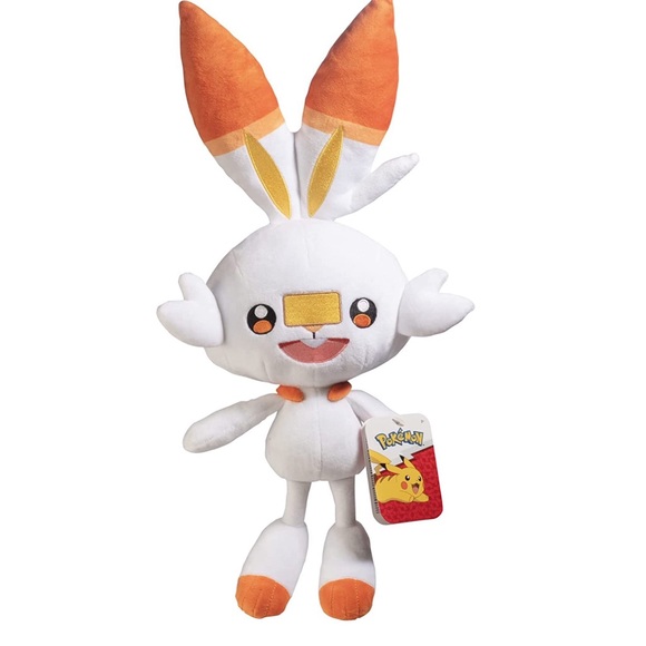 POKÉMON Scorbunny Plush Stuffed Animal Toy, 8 Inch, White - Picture 1 of 5